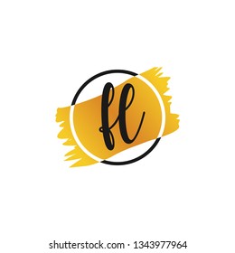 FL  Initial Handwriting logo template vector