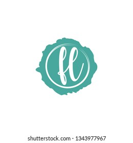 FL  Initial Handwriting logo template vector