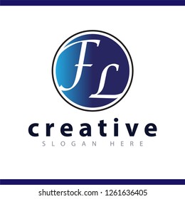 fl initial letter logo vector template