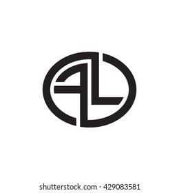 FL initial letters looping linked ellipse monogram logo