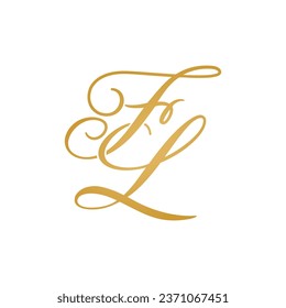 FL initial logo design vector stock