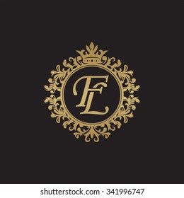 FL initial luxury ornament monogram logo