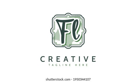 FL Initials, handwriting logo vector