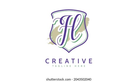 FL Initials, handwriting logo vector