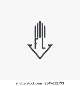FL initials Real Estate Logo stock illustration. Logo vector