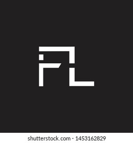 FL intial logo Capital Letters black background
