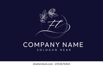 FL L F  initial signature logo template vector