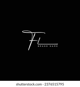 FL letter beauty handwriting vector logo. 