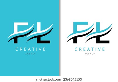 FL Letter Logo Design with Background and Creative company logo. Modern Lettering Fashion Design. Vector illustration