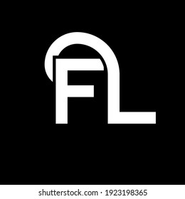 FL letter logo design on black background. FL creative initials letter logo concept. fl letter design. FL white letter design on black background. F L, f l logo