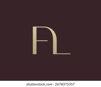 FL projeto do ícone do logotipo da letra. Monograma de iniciais de luxo estilo clássico.