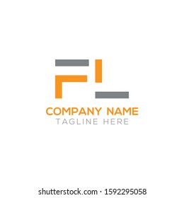 FL Letter Logo Modern Business Vector Template. Initial FL Logo Design With Orange and Grey Color
