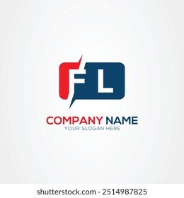 Elemento de diseño de logotipo de letras modernas creativas FL o LF