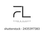 FL,  LF, F, L Abstract Letters Logo Monogram