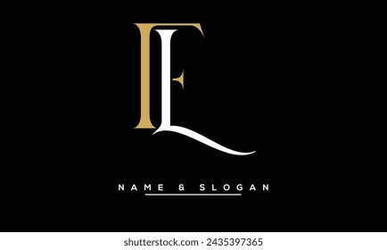 FL,  LF, F, L Abstract Letters Logo Monogram