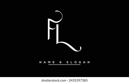 FL, LF, F, L Letras abstractas Logo Monograma