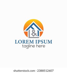 FL, LF initial monogram real estate logo. FL, LF minimalist house logo design vector template 