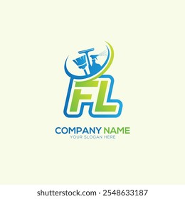 FL oder LF Letter Lokale Reinigung Vektorlogo. Logo-Vektorgrafik des Reinigungsdienstes