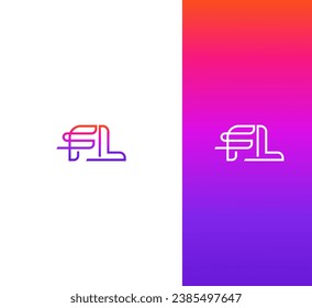 FL, LF letter logo design template elements. Modern abstract digital alphabet letter logo.
