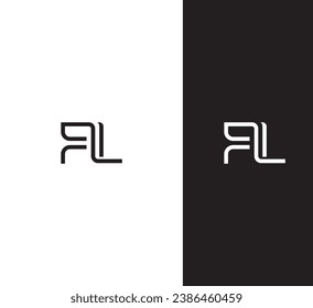 elementos de plantilla de diseño de logotipo de letras FL, LF. Logo de la letra digital abstracta moderna.