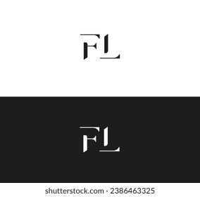 FL, LF Buchstaben Logo Design Template Elemente. Modernes abstraktes Logo für digitale Buchstaben.