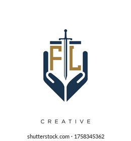 fl logo design vector icon luxury