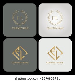 FL luxury typography letter logo. FL Creative style logo but still simple lettering and modern. 
