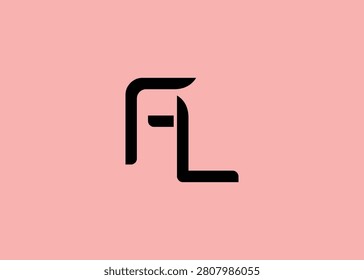 FL Modern Monogram Icon. Clean geometric letterform evokes simplicity, elegance, and contemporary graphic design sensibility.