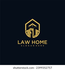 FL monogram initial logo for lawhome with shape home design