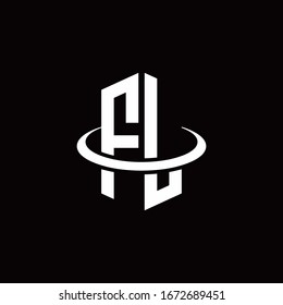 FL monogram logo in a hexagon style and surrounded by a ring