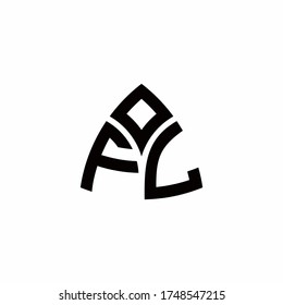 FL monogram logo with modern triangle style design template isolated on white background