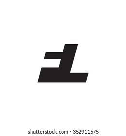 FL negative space letter logo