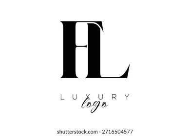 FL Serif Letter Monogram Typography Logo for Elegant Premium Branding Identity