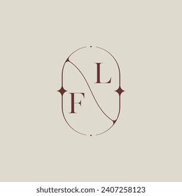 FL wedding classic in elegant monogram with high quality professional design that will print well