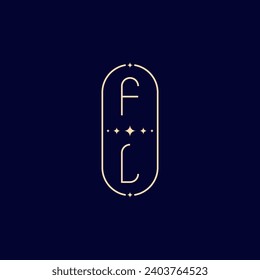 Monograma de la vida nupcial de FL con diseño profesional de alta calidad que se imprimirá bien en cualquier medio impreso