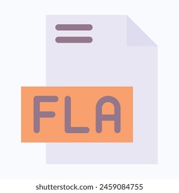 FLA File Format Vector Icon, Isolated On Abstract Background.
