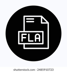 FLA File Format Vector Icon, 