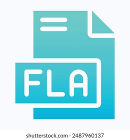 FLA File Format Vector Icon, Isolated Gradient Vector Icon.