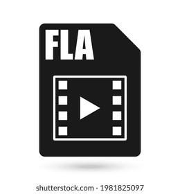 FLA File Icon, Flat Design Style