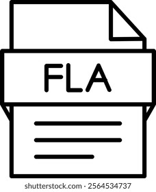 Fla File Icon Symbol Art Sign