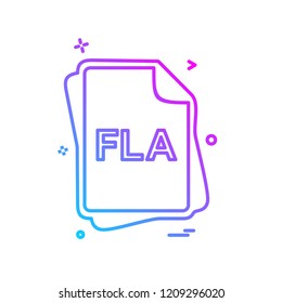 FLA file type icon design vector