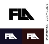 FLA letter monogram logo design vector