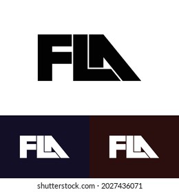 FLA letter monogram logo design vector