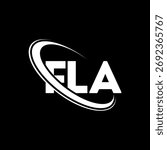 FLA logo. FLA letter. FLA letter logo design. Initials FLA logo linked with circle and uppercase monogram logo. FLA-typography for technology, business and real estate brand.