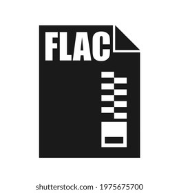 FLAC Black File Vector Icon, Flat Design Style