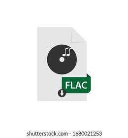 Flac download audio file format vector image. Flac file icon flat design graphic audio vector