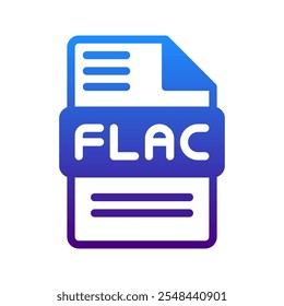 Flac elegant audio file format icon with gradient colors