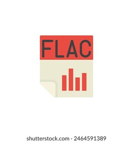 FLAC file format flat icon, vector sign, colorful pictogram isolated on white. Symbol, logo illustration. Flat style design