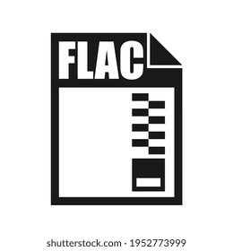 FLAC File Vector Icon, Flat Design Style