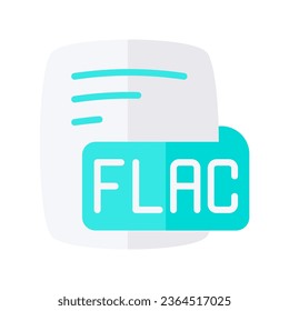 Flac Free Lossless Audio Codec Flat Style Icon